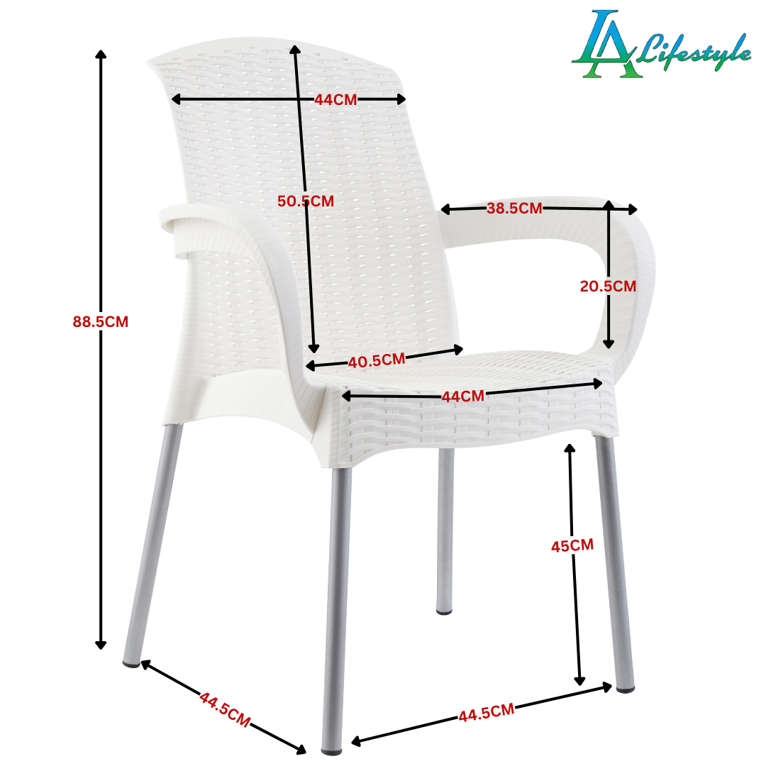 LA Lifestyle Brilliant White Faux Rattan Garden Chairs